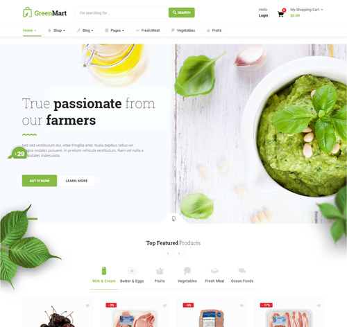 Greenmart Organic Food Woocommerce Wordpress Theme