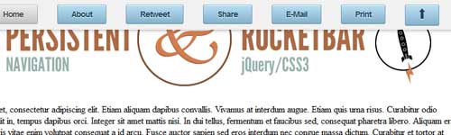 RocketBar – A jQuery And CSS3 Persistent Navigation Menu with scroll top