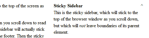 jQuery Contained Sticky Scroll Demo