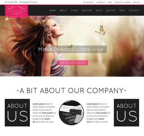 Gothicus - A One Page WooCommerce Wordpress Theme