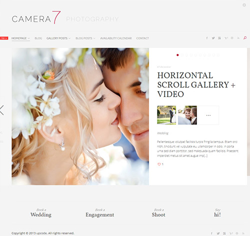 Camera 7 - Minimal Photography WordPress Theme