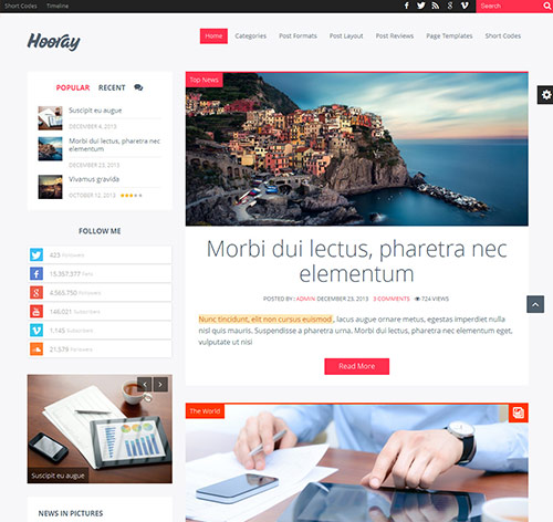 Hooray - Premium Wordpress Blog Theme