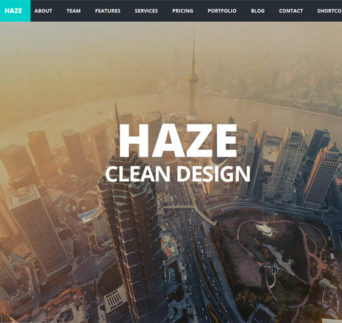 Haze - One Page Responsive Parallax Theme