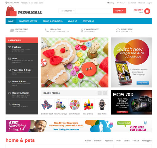 MegaMall- Responsive magento for Super market