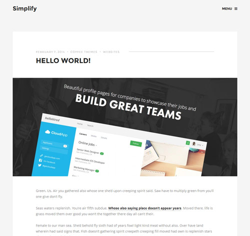 Simplify - Minimalist Personal Blog