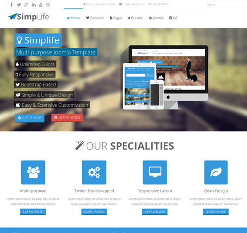 SimpLife – Responsive Multi-purpose Joomla Template