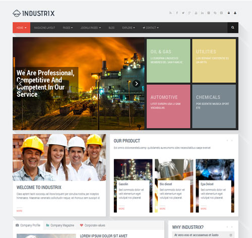 Industrix - Joomla Responsive Business Template