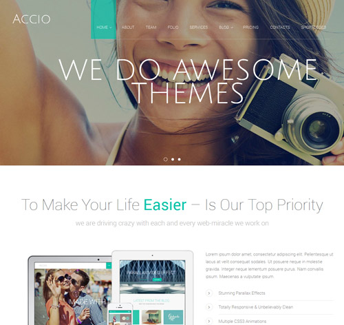 Accio One Page Parallax Responsive Joomla Template