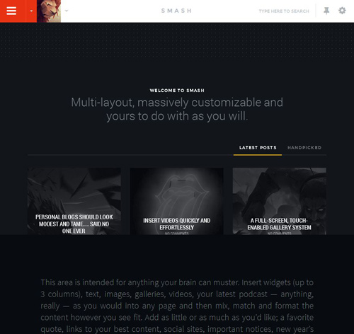 Smash: A multi-layout personal theme for WordPress