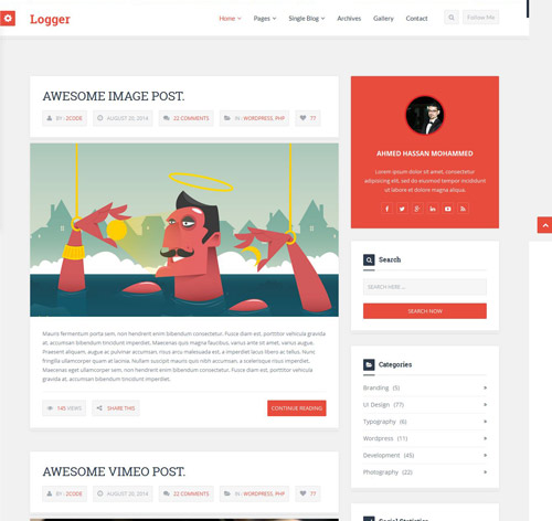 Logger – Flat Blog HTML Template