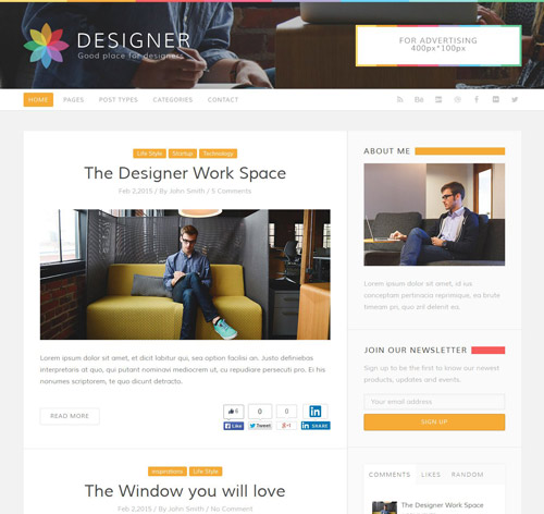 Designer - Blog Wordpress Theme