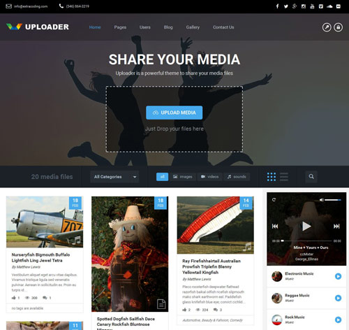 Uploader - Advanced Media Sharing Theme