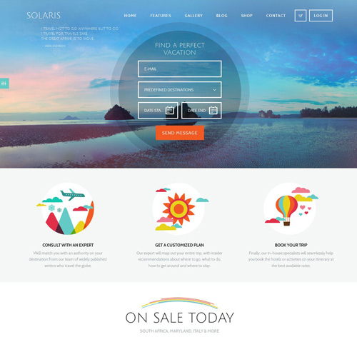 Solaris | Travel Agency WordPress Theme