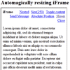 iFrame Resizer : jQuery plugin to Resizing iFrame to Content size