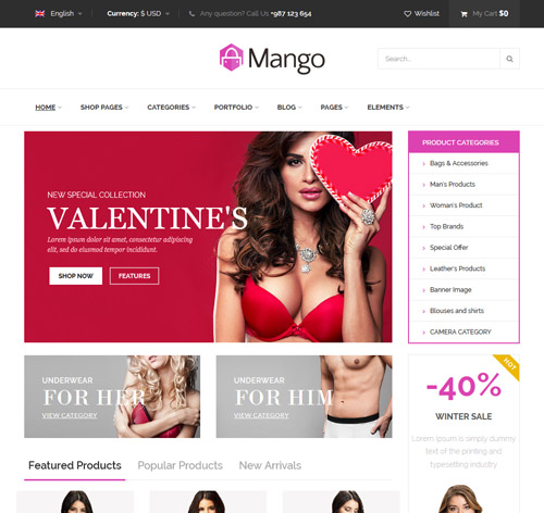 Mango - Responsive Woocommerce Theme