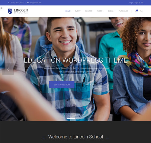 Lincoln - Education Material Design WordPress Theme