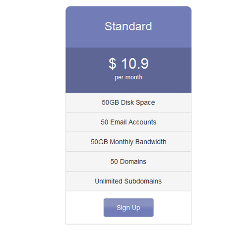 Pricing Table Style 4