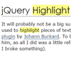 Highlight.js : Text highlighting plugin for jQuery