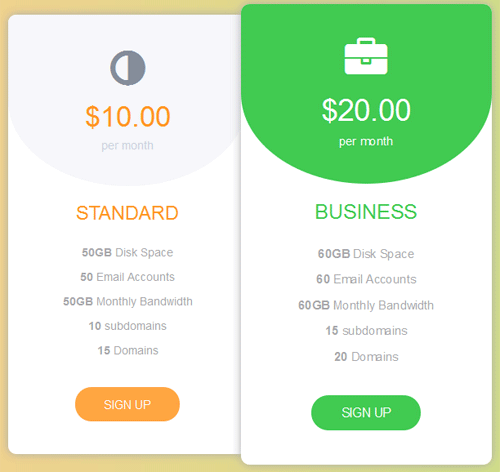 Pricing Table Style 33