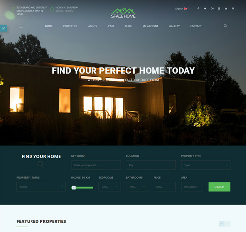 Space Home - Real Estate WordPress Theme