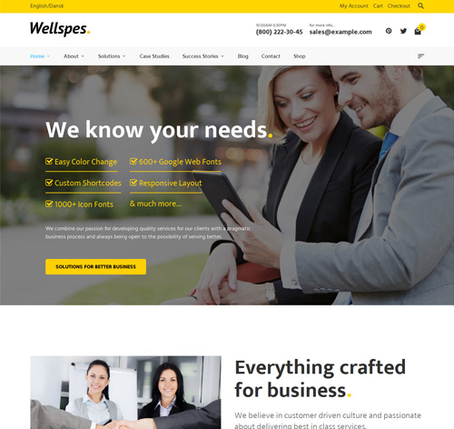 Wellspes - Company, Industry, Business & Finance WordPress Theme