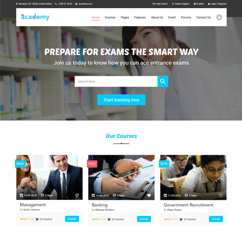 Academy - Education LMS Responsive Site Template