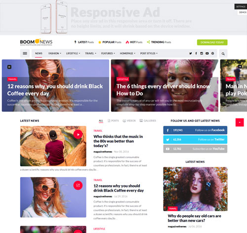 BoomNews - WordPress Theme for Viral Magazine / News / Blog