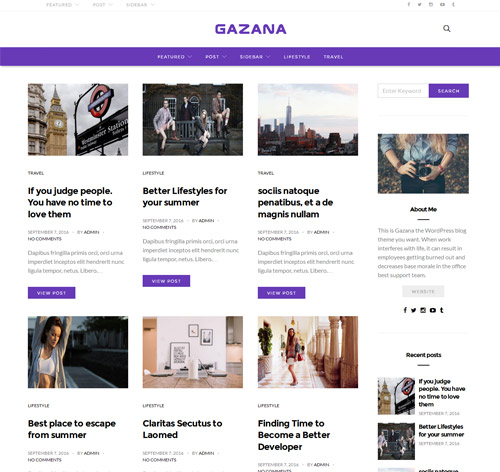 Gazana - A Responsive WordPress Blog Theme