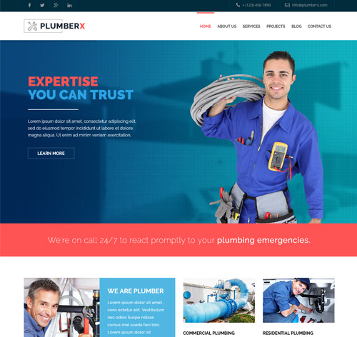 Plumberx - Plumber and Construction Joomla Template