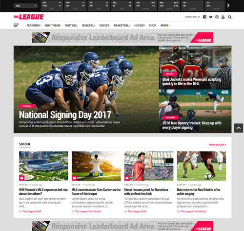 The League - Sports News & Magazine WordPress Theme