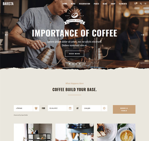 Barista - A Modern Theme for Cafes, Coffee Shops and Bars