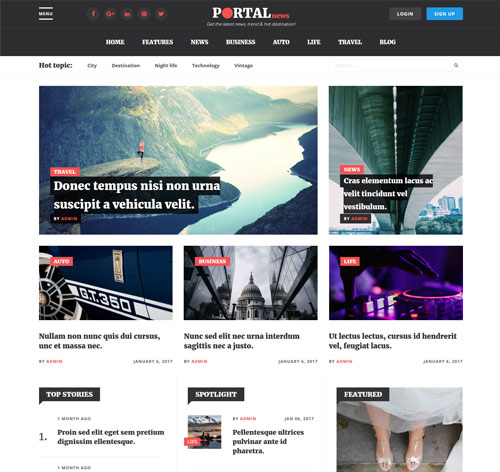 Portal News - Multi-purpose Magazine Style Drupal 8 Theme