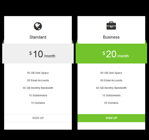 Pricing Table Style 59