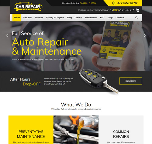 Car Repair Services & Auto Mechanic WordPress Theme