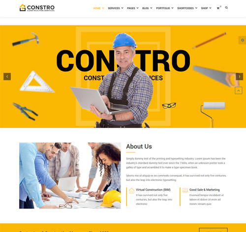 Constro - Construction Business WordPress Theme