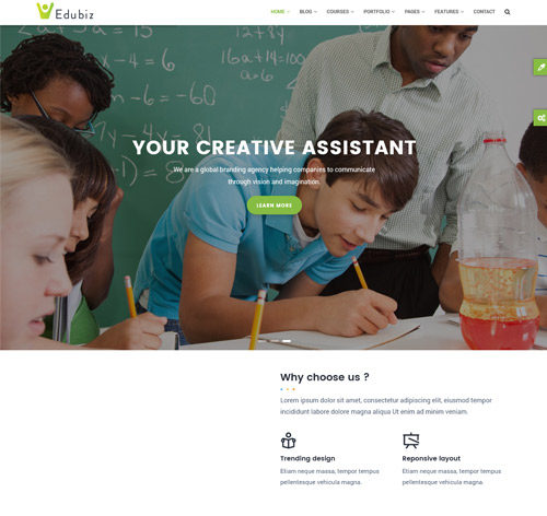 Edubiz - Powerful Education, Courses Drupal 8 Theme