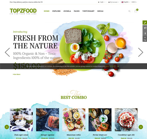 TopzFood - Multipurpose VirtueMart eCommerce Joomla Templates