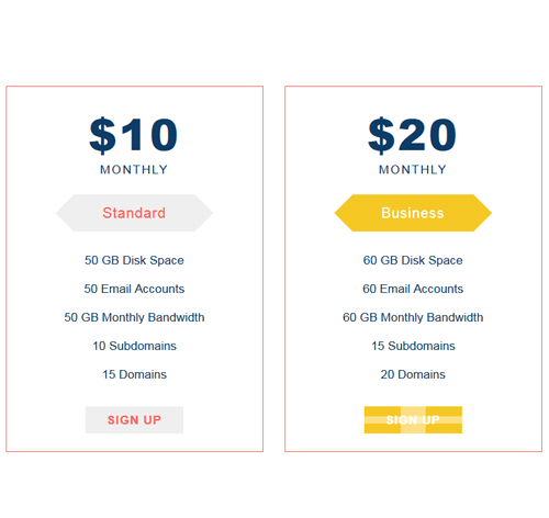 Pricing Table Style 67