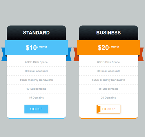 Pricing Table Style 72