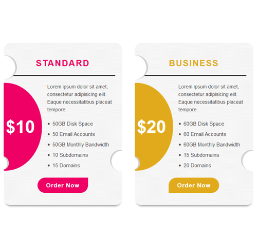 Pricing Table Style 73