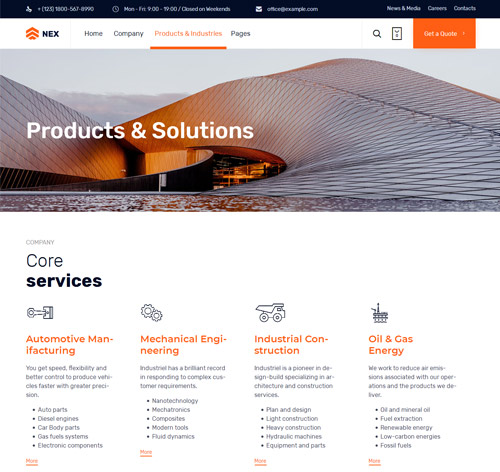 Nex - Factory & Industrial WordPress