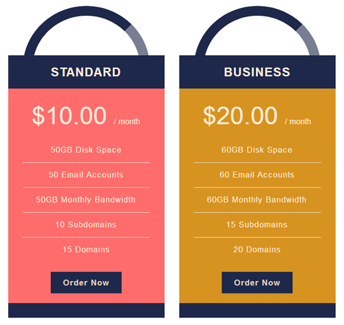 Pricing Table Style 75