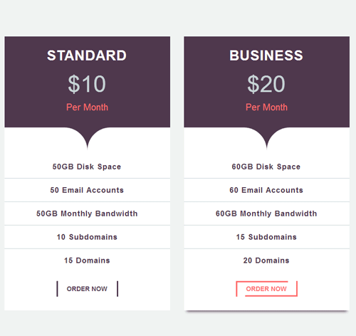 Pricing Table Style 77