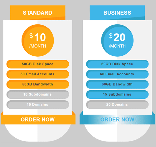 Pricing Table Style 80