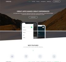 Creatus app Landing Page