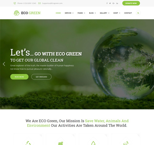 Eco Green - Joomla Theme for Environment, Ecology and Renewable Energy Company