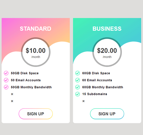 Pricing Table Style 81