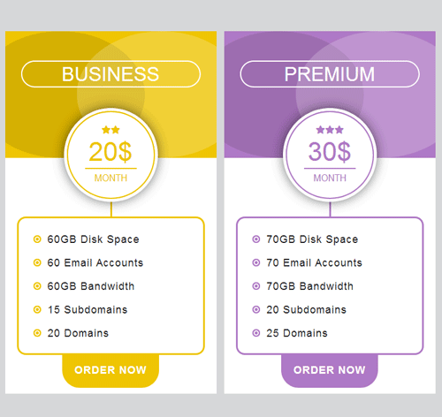 Pricing Table Style 84