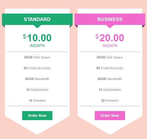 Pricing Table Style 88