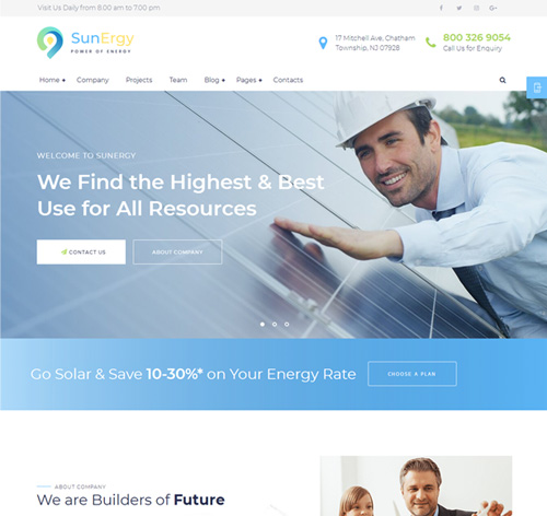 Sunergy - Multipurpose Green Energy and Ecology WordPress Theme